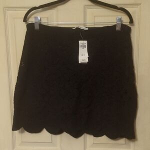 Abercrombie & Fitch NWT Large Black Mosaic Crochet Mini Skirt
